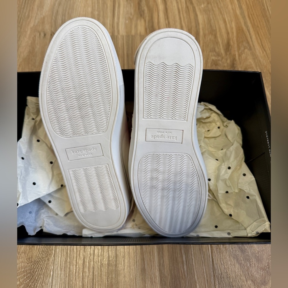 Kate Spade Fez Mule Sneakers Optic White Blossom Pink Size 7B LNC - Picture 7 of 7